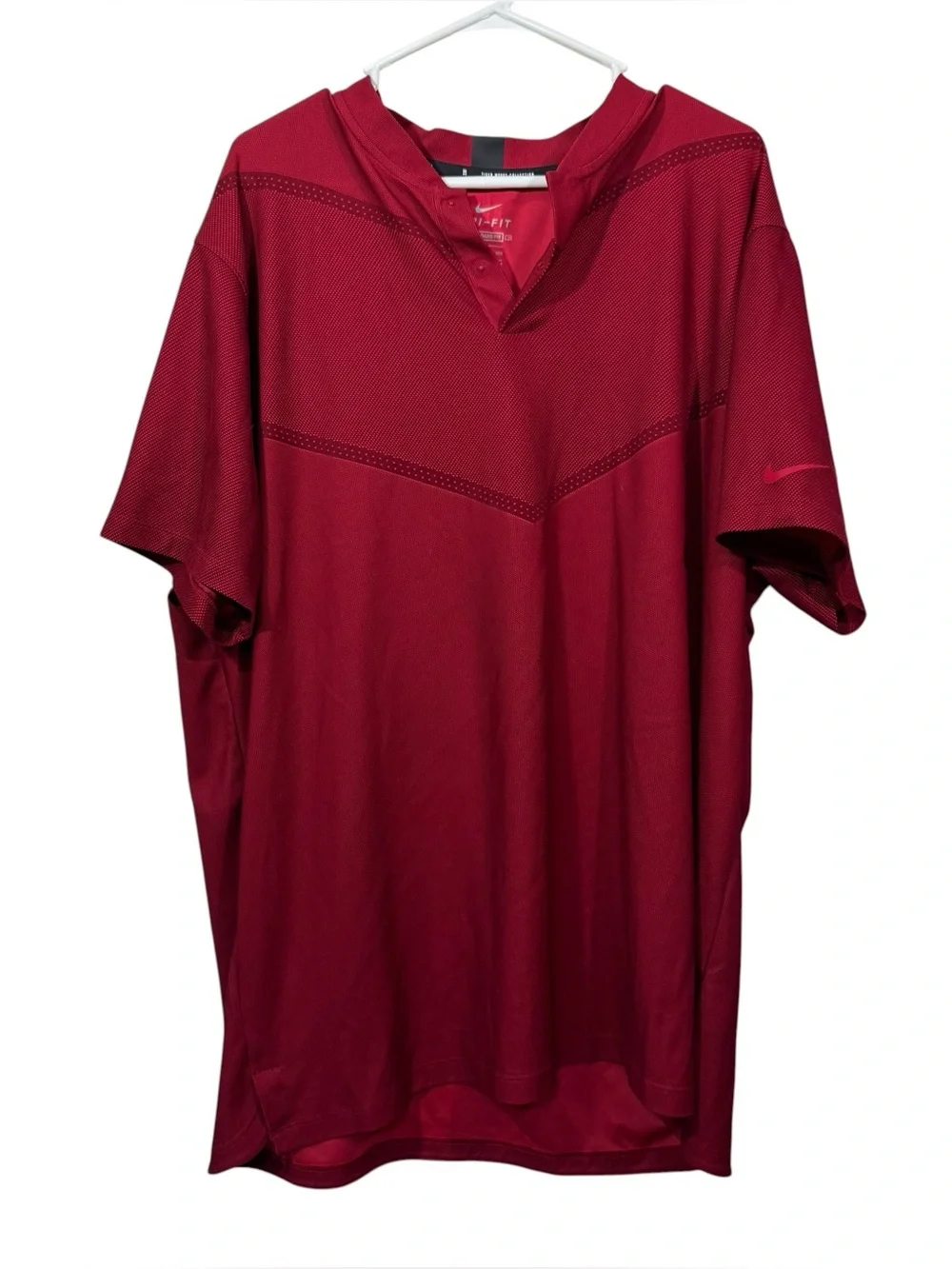 Nike Dri-Fit Red Athletic Short Sleeve Golf Polo Shirt